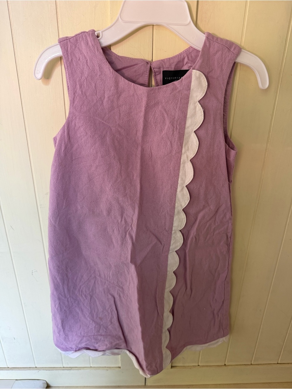 Victoria Beckham for Target Lavender Sleeveless Tunic with White Scallop Detail
